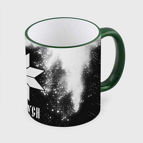 Кружка цветная СЛАВА РУСИ - АЛАТЫРЬ - Краска / 3D-Зеленый кант – фото 1