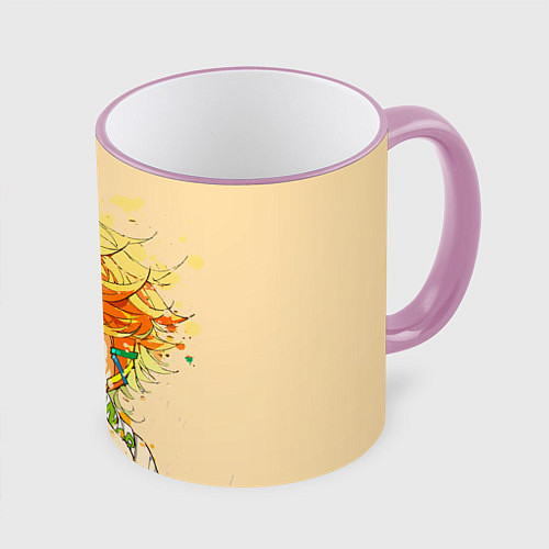 Кружка цветная Позитивная Эмма / 3D-Розовый кант – фото 1