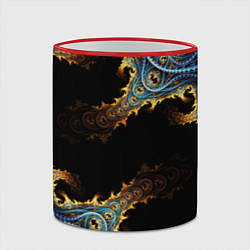 Кружка 3D Огненные фракталы 3d, цвет: 3D-красный кант — фото 2
