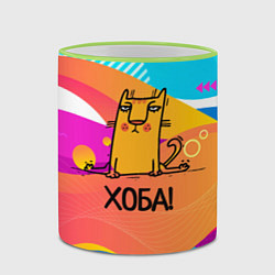 Кружка 3D Кот на шпагате, цвет: 3D-светло-зеленый кант — фото 2