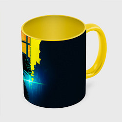 Кружка 3D Anime Cyberpunk, цвет: 3D-белый + желтый