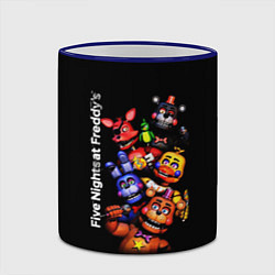 Кружка 3D Five Nights at Freddys - FNAF - персонажи игры, цвет: 3D-синий кант — фото 2
