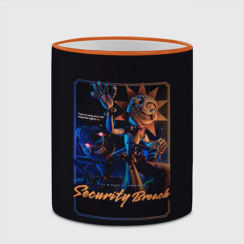 Кружка цветная Five Nights at Freddys: Security Breach Воспитател / 3D-Оранжевый кант – фото 2