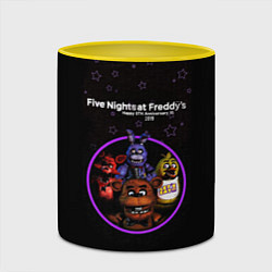 Кружка 3D Five Nights at Freddys - персонажи из игры, цвет: 3D-белый + желтый — фото 2