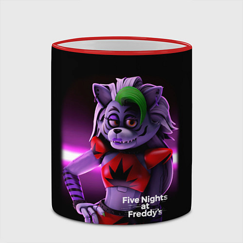 Кружка цветная Five Nights at Freddys: Security Breach Волчица Ро / 3D-Красный кант – фото 2
