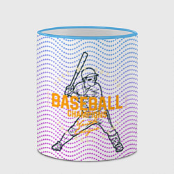 Кружка 3D Американский бейсбол, цвет: 3D-небесно-голубой кант — фото 2