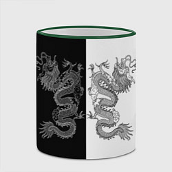 Кружка 3D Double Dragon Дракон Чб, цвет: 3D-зеленый кант — фото 2