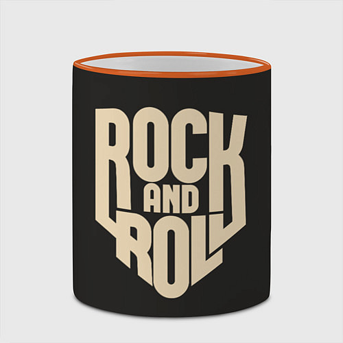 Кружка цветная ROCK AND ROLL Рокер / 3D-Оранжевый кант – фото 2