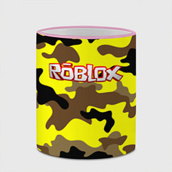 Кружка 3D Roblox Камуфляж Жёлто-Коричневый, цвет: 3D-розовый кант — фото 2