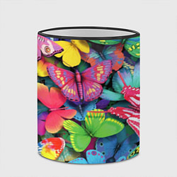 Кружка 3D Стая бабочек Pattern, цвет: 3D-черный кант — фото 2