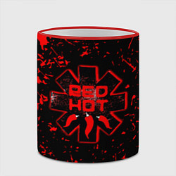 Кружка 3D Red Hot Chili Peppers, лого, цвет: 3D-красный кант — фото 2