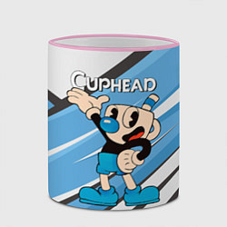 Кружка 3D Cuphead синяя чашечка, цвет: 3D-розовый кант — фото 2