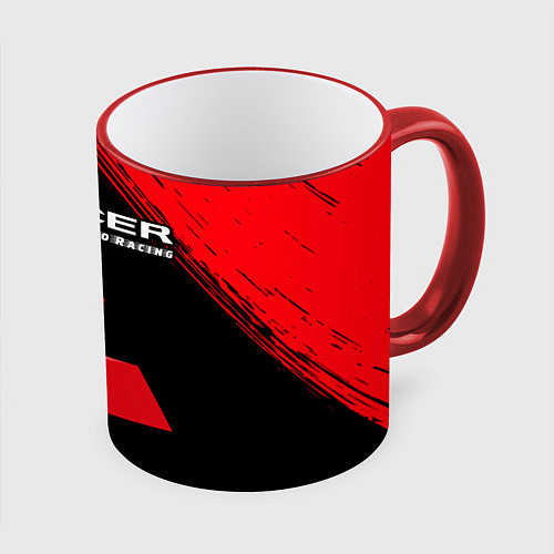 Кружка цветная MITSUBISHI Pro Racing Краска / 3D-Красный кант – фото 1