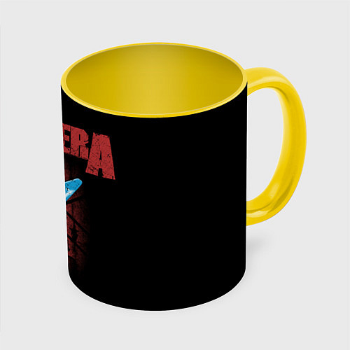 Кружка цветная PANTERA гитара / 3D-Белый + желтый – фото 1