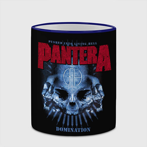 Кружка цветная Pantera Domination / 3D-Синий кант – фото 2