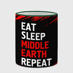 Кружка 3D Eat Sleep Middle Earth Repeat Краски, цвет: 3D-зеленый кант — фото 2