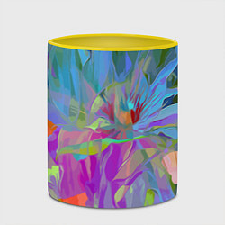 Кружка 3D Abstract color pattern Summer 2022, цвет: 3D-белый + желтый — фото 2