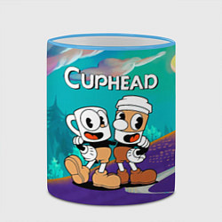 Кружка 3D Cuphead чашечка кофе, цвет: 3D-небесно-голубой кант — фото 2