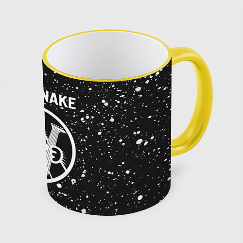 Кружка цветная Whitesnake КОТ Краска / 3D-Желтый кант – фото 1