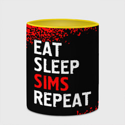 Кружка 3D Eat Sleep Sims Repeat Краска, цвет: 3D-белый + желтый — фото 2