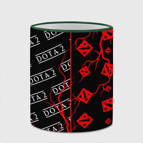 Кружка цветная DOTA 2 Молнии Паттерны / 3D-Зеленый кант – фото 2