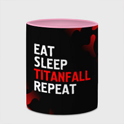 Кружка 3D Eat Sleep Titanfall Repeat Милитари, цвет: 3D-белый + розовый — фото 2