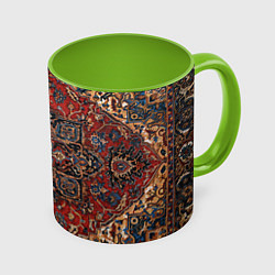 Кружка 3D КОВЁР ПАЛАС, цвет: 3D-белый + светло-зеленый