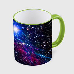 Кружка 3D Открытый космос Star Neon, цвет: 3D-светло-зеленый кант