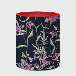 Кружка 3D Цветы Фиолетовые, цвет: 3D-белый + красный — фото 2