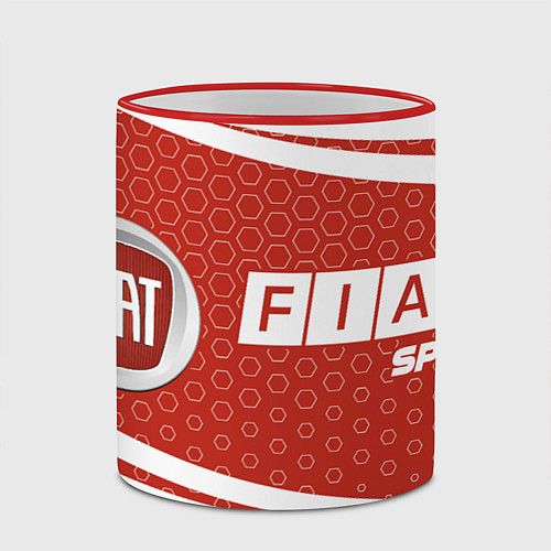 Кружка цветная FIAT Sport Графика / 3D-Красный кант – фото 2