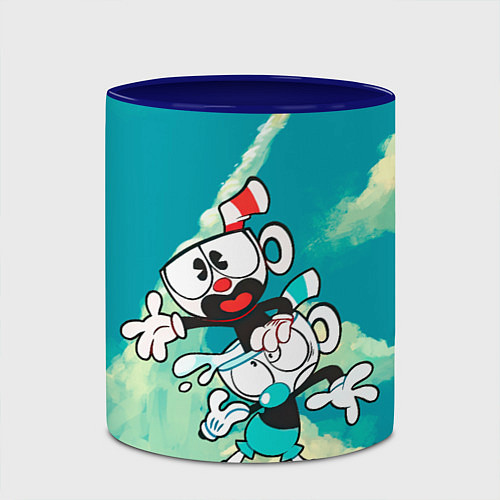Кружка цветная 2 Чашечки Cuphead / 3D-Белый + синий – фото 2