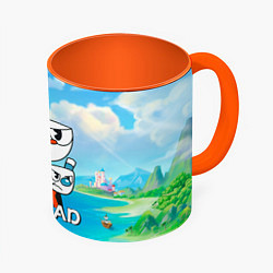 Кружка 3D Cuphead сердитая чашечка, цвет: 3D-белый + оранжевый