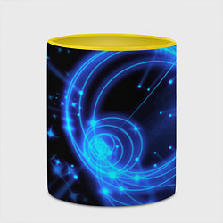 Кружка 3D Неоновый космос Neon space, цвет: 3D-белый + желтый — фото 2