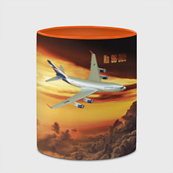 Кружка 3D Гражданский самолет Ил 96-300, цвет: 3D-белый + оранжевый — фото 2