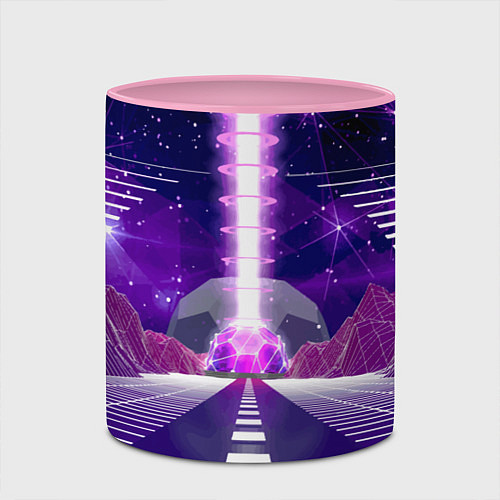 Кружка цветная Vaporwave Neon Space / 3D-Белый + розовый – фото 2