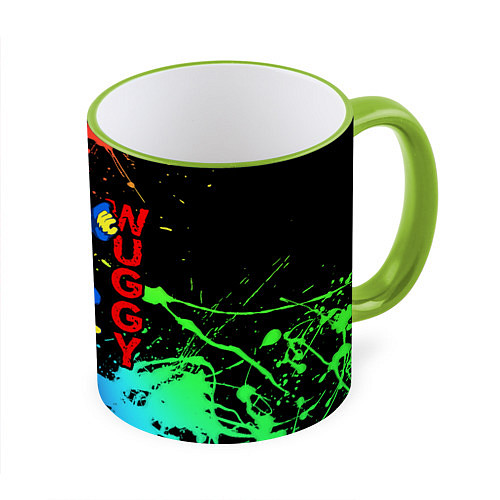 Кружка цветная POPPY PLAYTIME HAGGY WAGGY ХАГГИ ВАГГИ НЕОН / 3D-Светло-зеленый кант – фото 1