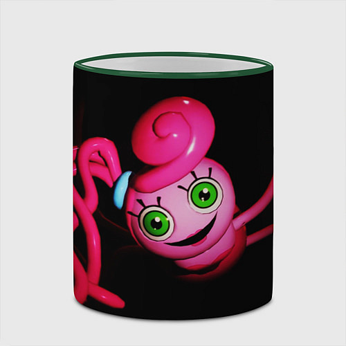 Кружка цветная POPPY PLAYTIME - Mommy long legs - Мама длинные но / 3D-Зеленый кант – фото 2