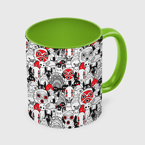 Кружка цветная Studio Ghibli Stars / 3D-Белый + светло-зеленый – фото 1