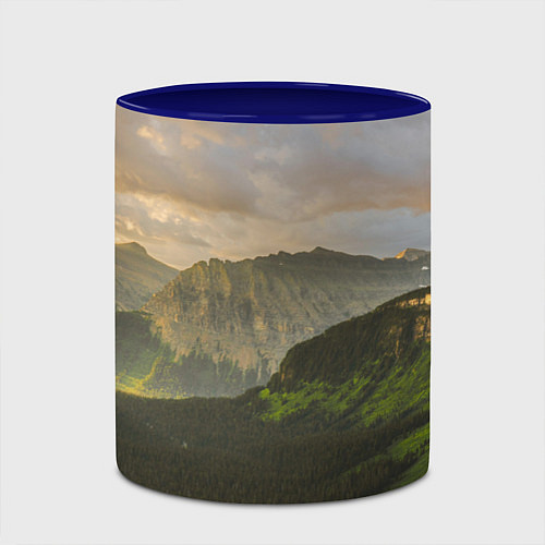 Кружка цветная Горы, лес, небо / 3D-Белый + синий – фото 2