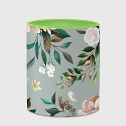 Кружка 3D Цветы Цветочный Букет, цвет: 3D-белый + светло-зеленый — фото 2