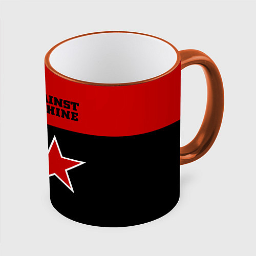 Кружка цветная The Collection - Rage Against the Machine / 3D-Оранжевый кант – фото 1