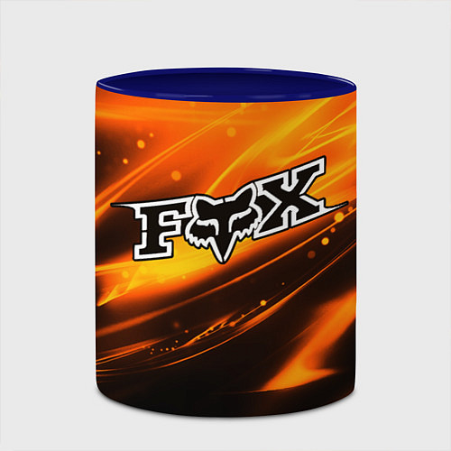 Кружка цветная FOX RACING - ФОКС СИЯНИЕ / 3D-Белый + синий – фото 2