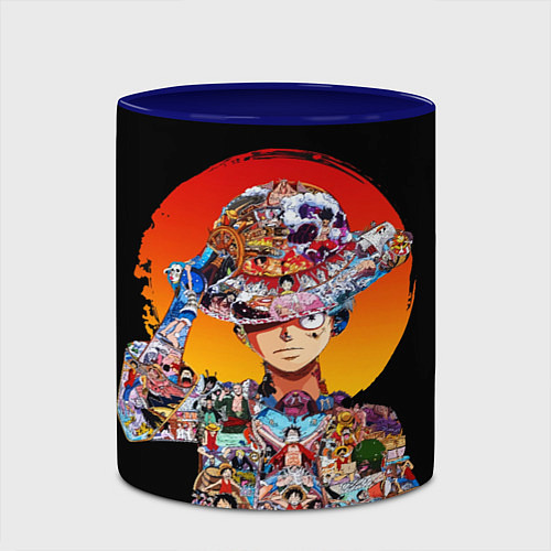 Кружка цветная ВАН ПИС АРКИ В ЛУФФИ ONE PIECE / 3D-Белый + синий – фото 2