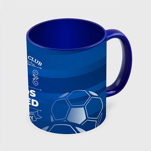 Кружка цветная Leeds United Football Club Number 1 / 3D-Белый + синий – фото 1