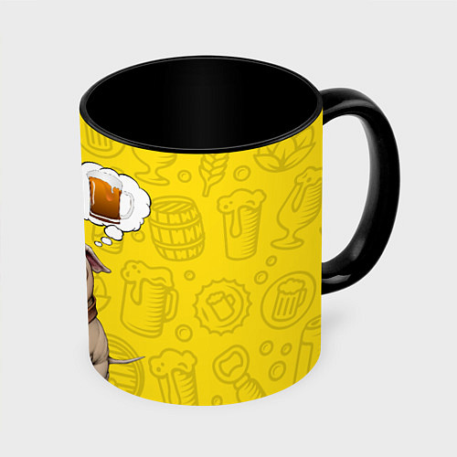 Кружка цветная BeerBull / 3D-Белый + черный – фото 1