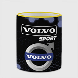 Кружка 3D VOLVO Sport Соты, цвет: 3D-желтый кант — фото 2