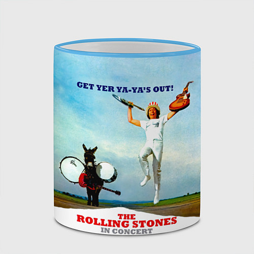 Кружка цветная Get Yer Ya-Yas Out! - The Rolling Stones / 3D-Небесно-голубой кант – фото 2
