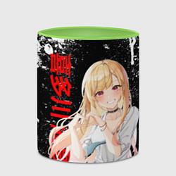 Кружка 3D МАРИН КИТАГАВА - БРЫЗГИ КРАСКИ, цвет: 3D-белый + светло-зеленый — фото 2