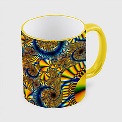 Кружка 3D FRACTAL COLOR PATTERN, цвет: 3D-желтый кант