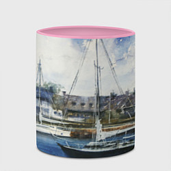 Кружка 3D Во французской гавани, цвет: 3D-белый + розовый — фото 2